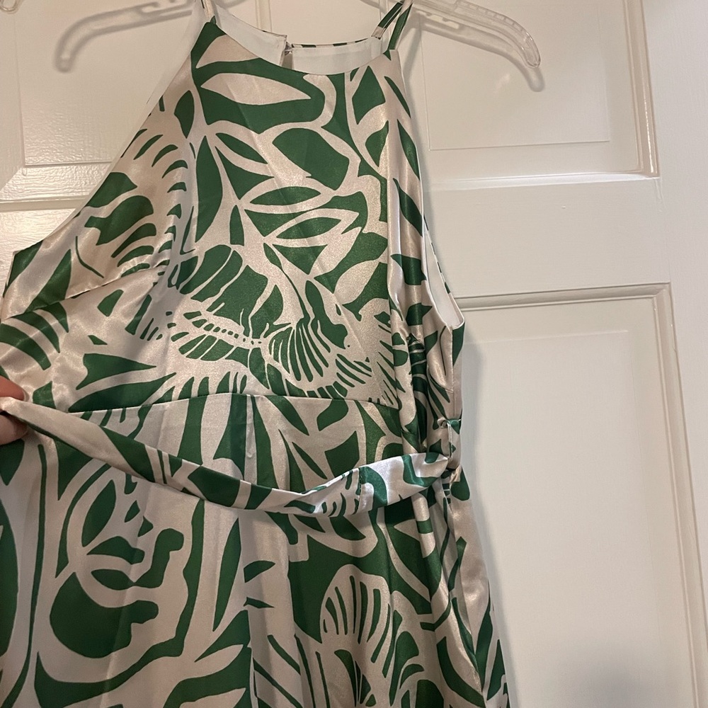ASOS maternity semi formal ruffle midi dress green and white. NWT - Picture 7 of 8